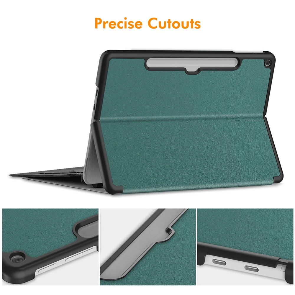 ENKAY HAT PRINCE For Microsoft Surface Pro 12inch Case PU Leather + PC Protective Cover with Stand - Blackish Green - 3