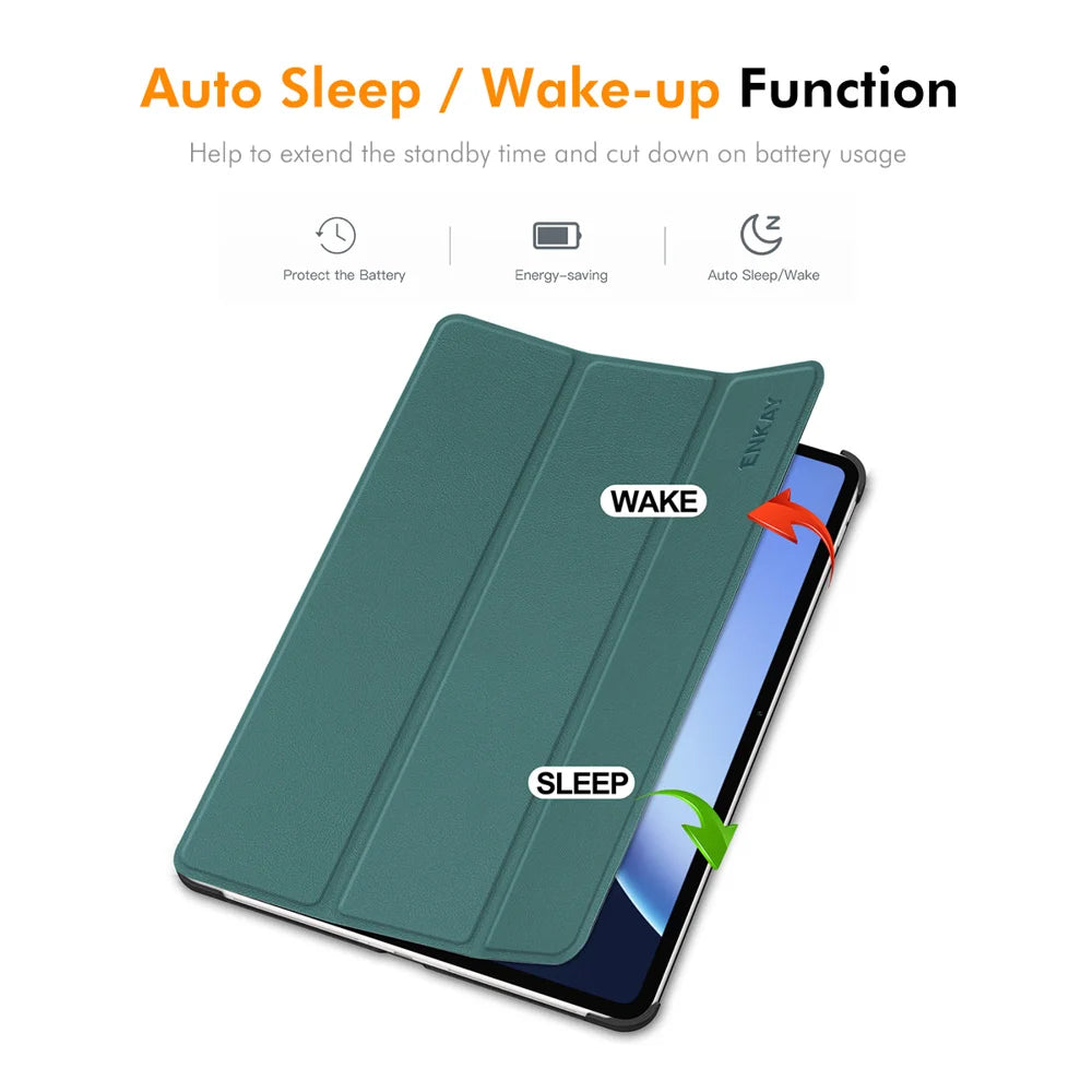 ENKAY HAT PRINCE For OnePlus Pad 2 Pro / OnePlus Pad 3 Trifold Stand Cover   PU Leather+PC Tablet Case with Auto Wake/Sleep - Black - 2