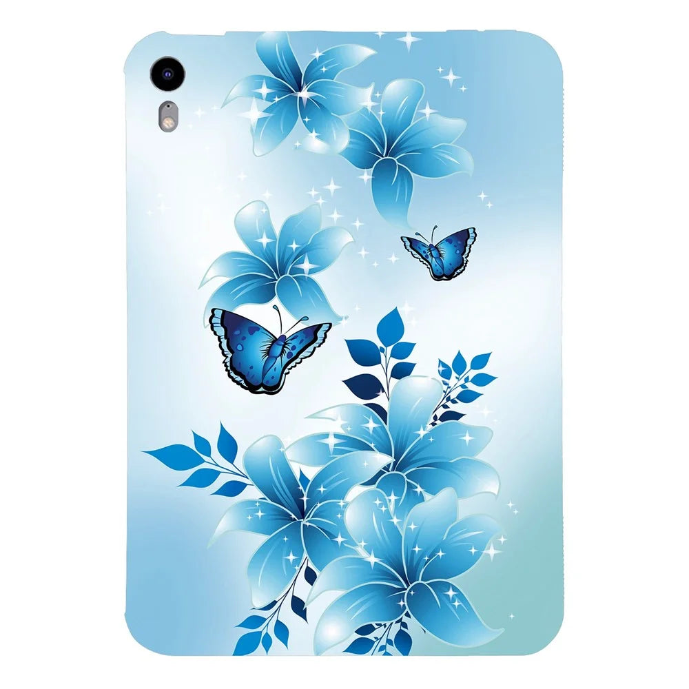 For iPad mini (2024)  /  (2021) Case Pattern Printing Slim Soft TPU Tablet Cover - Blue Butterfly - 1