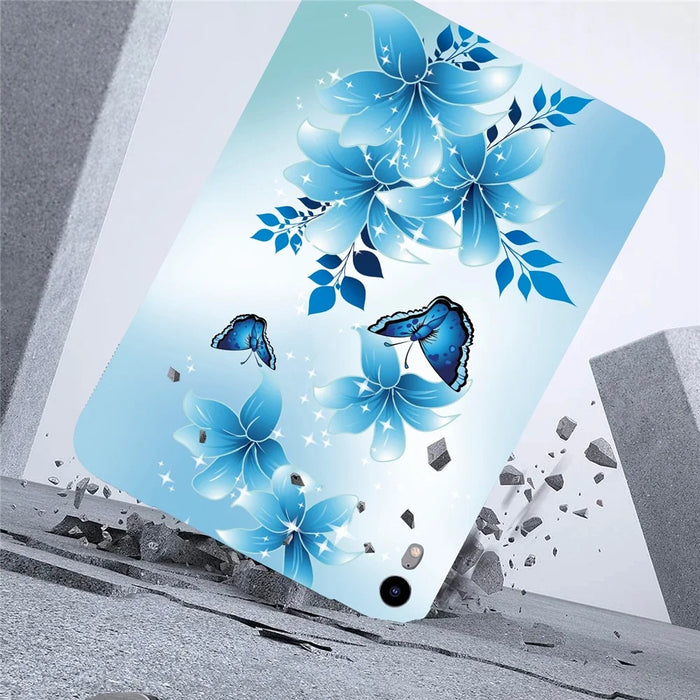 For iPad mini (2024)  /  (2021) Case Pattern Printing Slim Soft TPU Tablet Cover - Blue Butterfly - 3