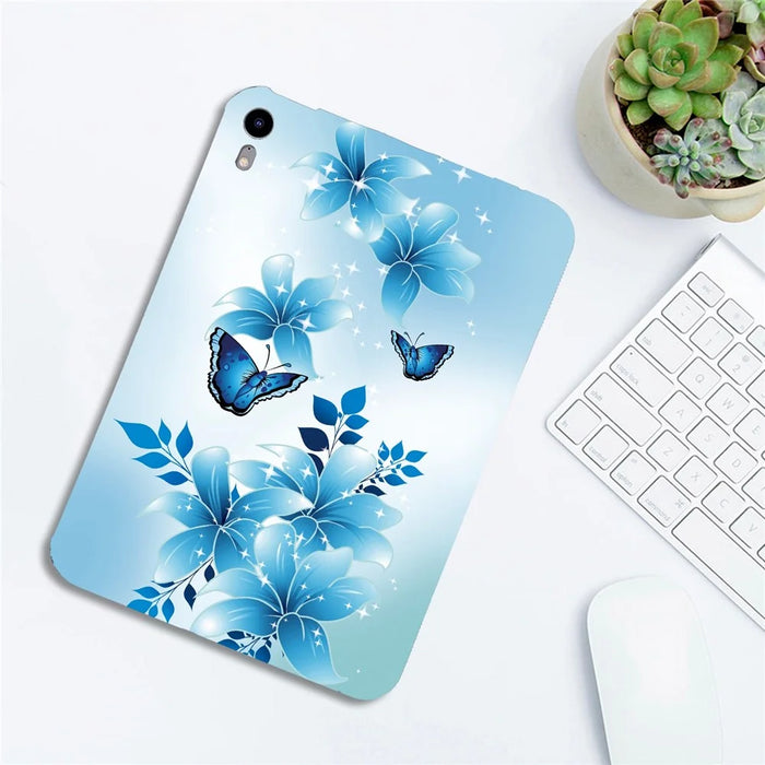 For iPad mini (2024)  /  (2021) Case Pattern Printing Slim Soft TPU Tablet Cover - Blue Butterfly - 4