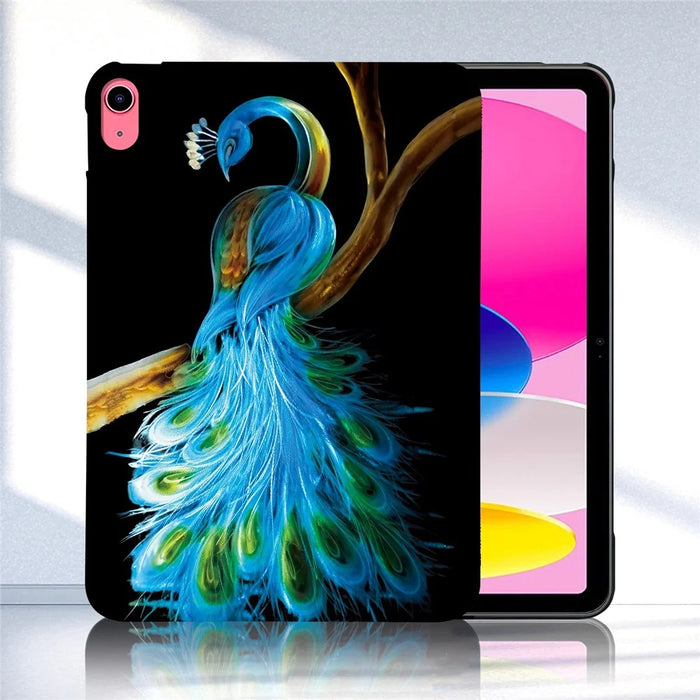 For iPad (2025)  /  10.9 (2022) Case Pattern Printing Slim Soft TPU Tablet Cover - Peacock - 2