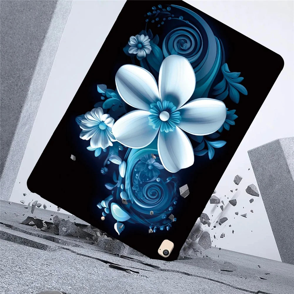 Tablet Case For iPad 9.7-inch (2018)  /  (2017)  /  Air 2  /  Air (2013) Pattern Printing Slim Soft TPU Cover - Black Orchid - 3