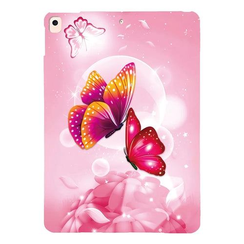 Tablet Case For iPad 10.2 (2021)  /  (2020)  /  (2019)  /  Air 10.5 inch (2019) Pattern Printing Slim Soft TPU Cover - Pink Butterfly - 1