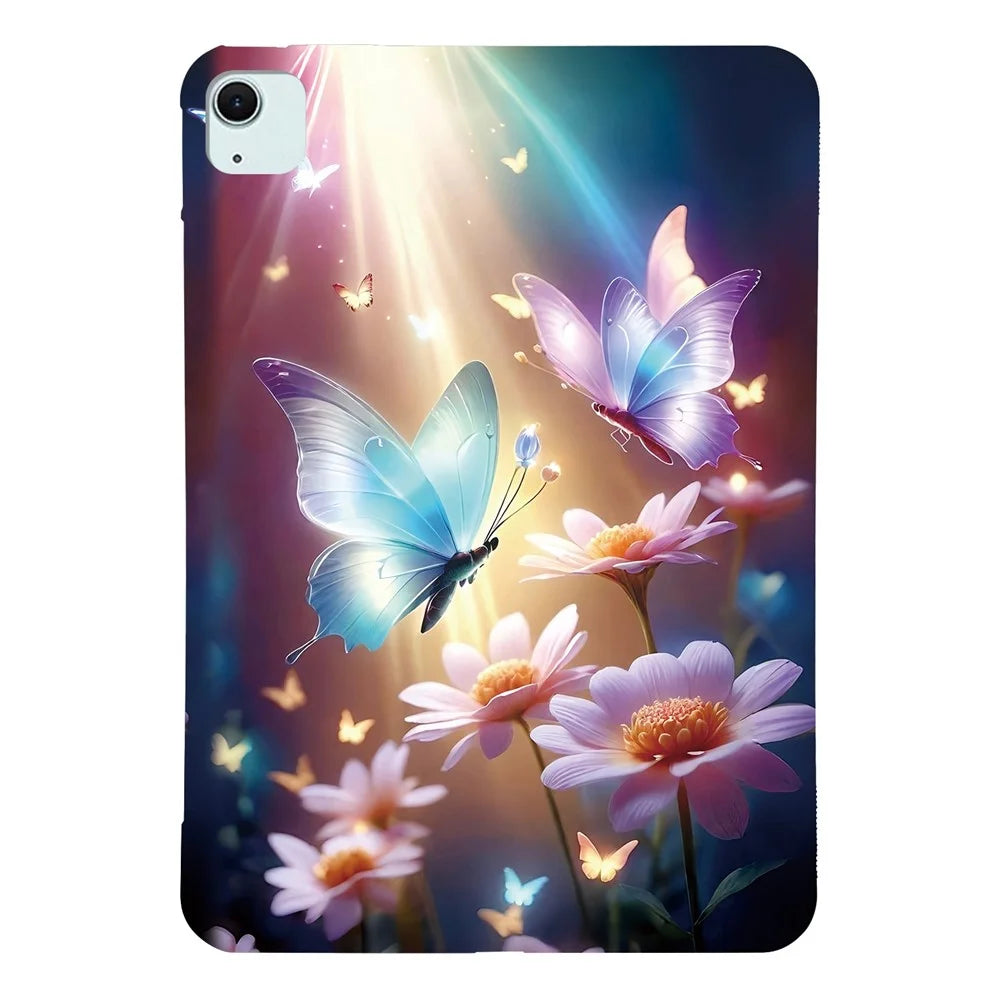 Tablet Case For iPad Air 11 (2026) / (2025) / (2024) / Air (2022) / (2020) Pattern Printing Slim Soft TPU Cover - Butterfly Floral - 1