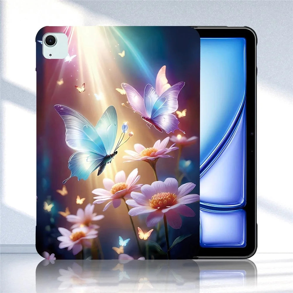 Tablet Case For iPad Air 11 (2026) / (2025) / (2024) / Air (2022) / (2020) Pattern Printing Slim Soft TPU Cover - Butterfly Floral - 2