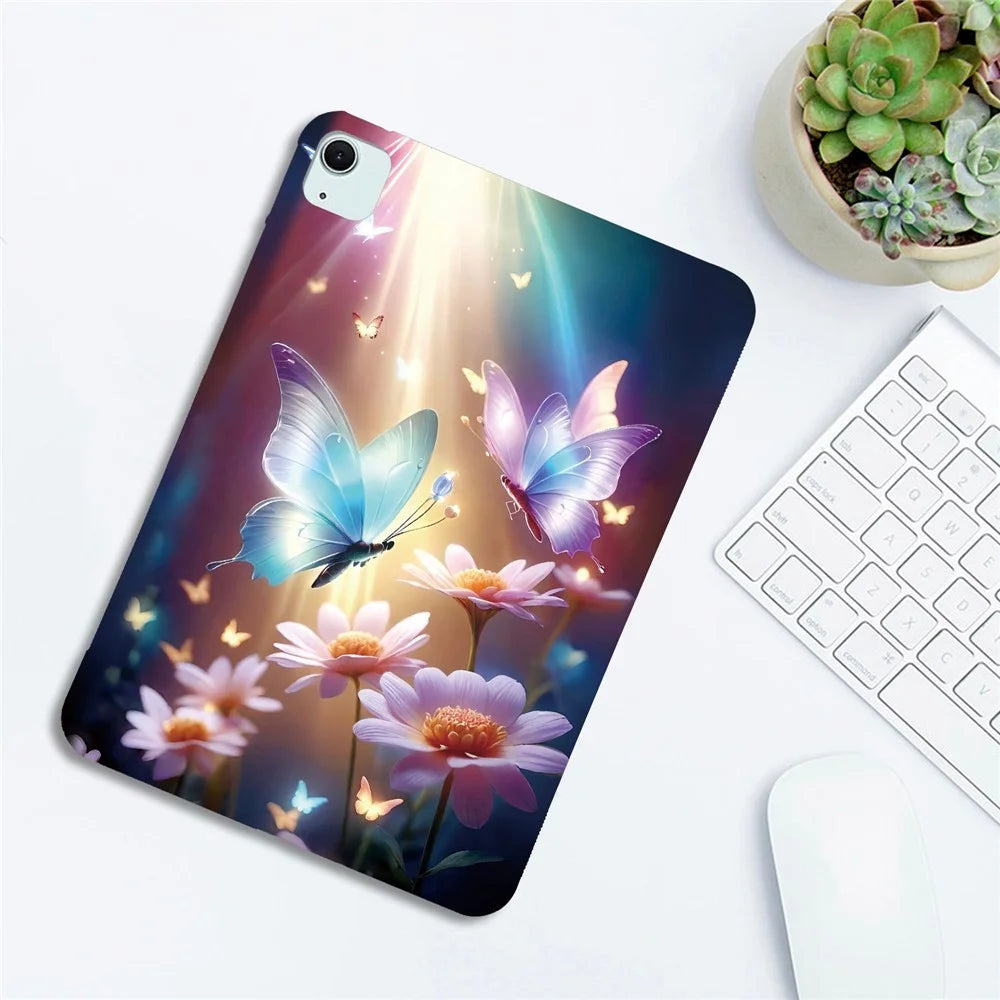 Tablet Case For iPad Air 11 (2026) / (2025) / (2024) / Air (2022) / (2020) Pattern Printing Slim Soft TPU Cover - Butterfly Floral - 4