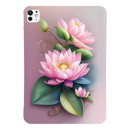 For iPad Pro 11 (2025) / 11 (2024) Case Pattern Printing Slim Soft TPU Tablet Cover - Lotus - 1