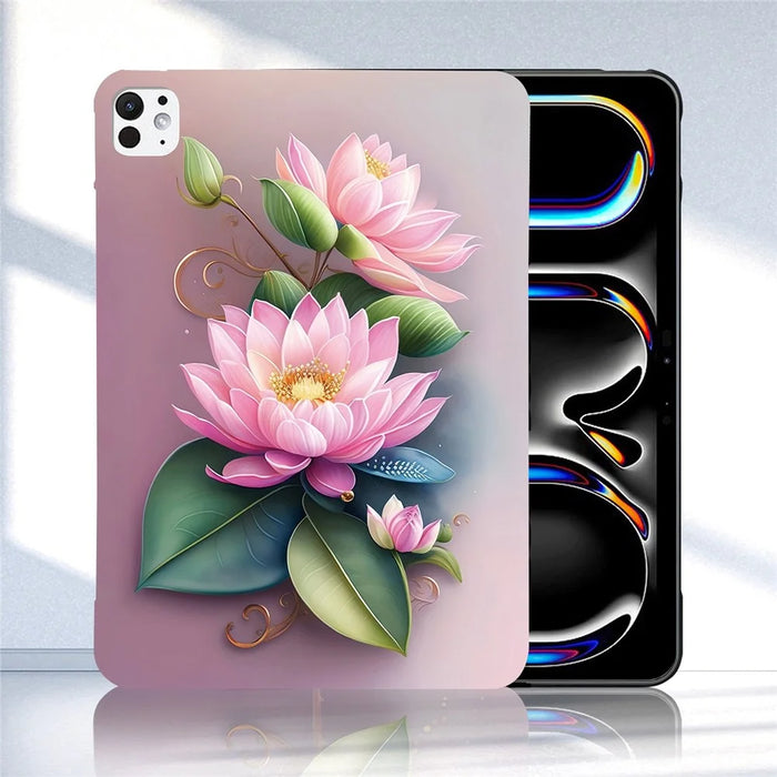 For iPad Pro 11 (2025) / 11 (2024) Case Pattern Printing Slim Soft TPU Tablet Cover - Lotus - 2