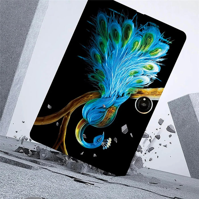 For OnePlus Pad 2 Case Pattern Printing Slim Soft TPU Tablet Cover - Peacock - 3