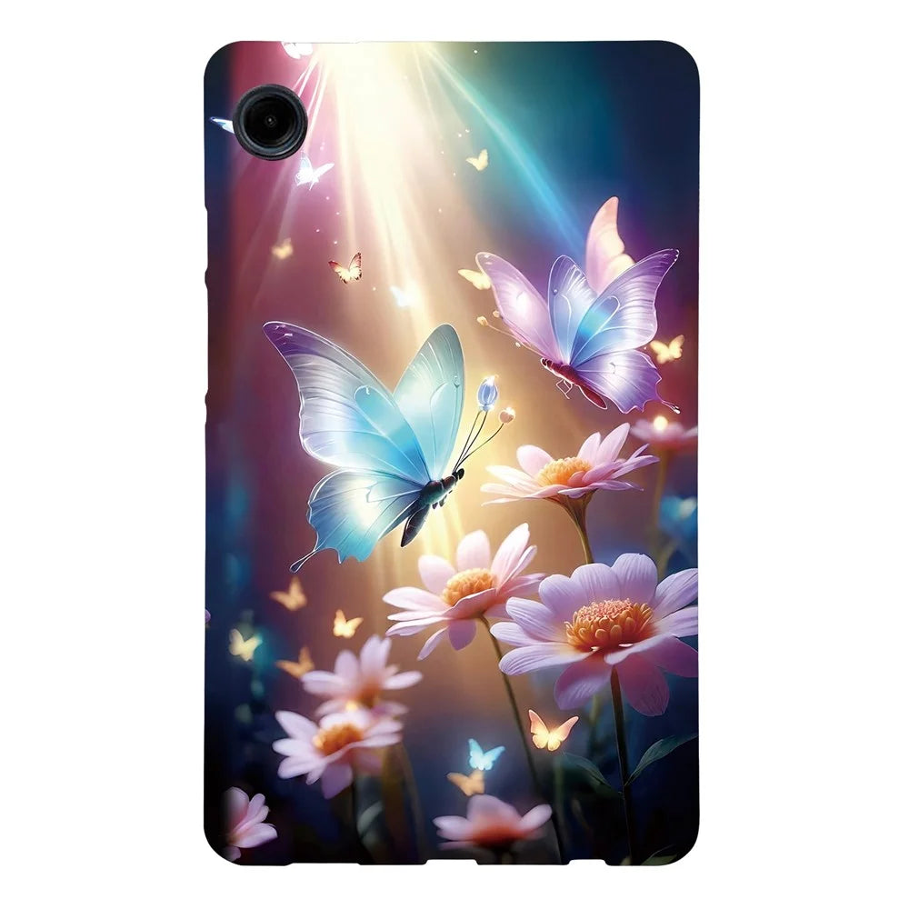 For Samsung Galaxy Tab A9 Case Pattern Printing Slim Soft TPU Tablet Cover - Butterfly Floral - 1