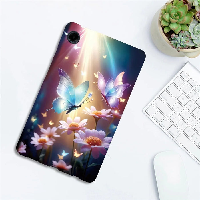 For Samsung Galaxy Tab A9 Case Pattern Printing Slim Soft TPU Tablet Cover - Butterfly Floral - 4