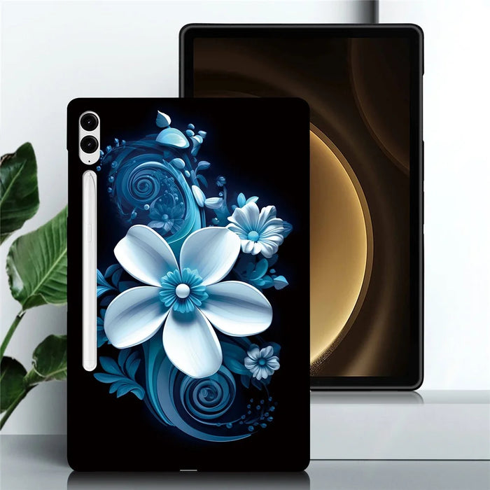 Tablet Case For Samsung Galaxy Tab S10+  /  S9+  /  S9 FE+ Pattern Printing Slim Soft TPU Cover - Black Orchid - 2