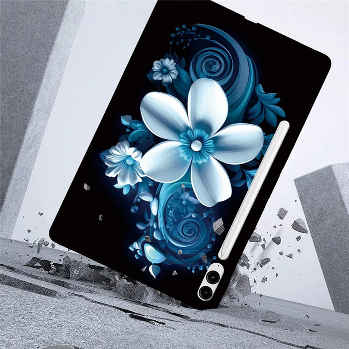 Tablet Case For Samsung Galaxy Tab S10+  /  S9+  /  S9 FE+ Pattern Printing Slim Soft TPU Cover - Black Orchid - 3