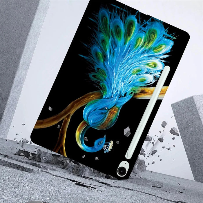 For Samsung Galaxy Tab S10 FE+ Case Pattern Printing Slim Soft TPU Tablet Cover - Peacock - 3