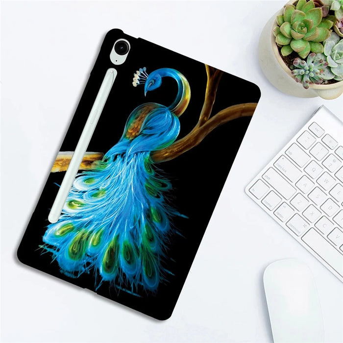 For Samsung Galaxy Tab S10 FE+ Case Pattern Printing Slim Soft TPU Tablet Cover - Peacock - 4