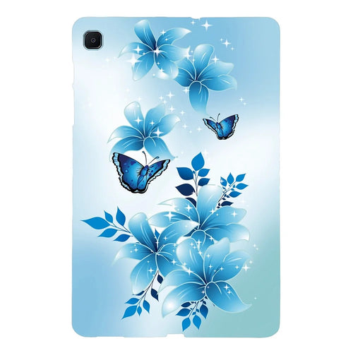 For Samsung Galaxy Tab S6 Lite (2024)  /  (2022) Case Pattern Printing Slim Soft TPU Tablet Cover - Blue Butterfly - 1