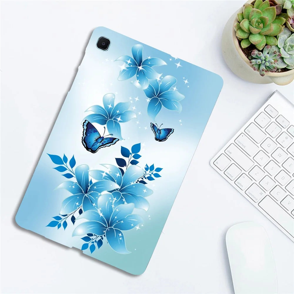 For Samsung Galaxy Tab S6 Lite (2024)  /  (2022) Case Pattern Printing Slim Soft TPU Tablet Cover - Blue Butterfly - 4