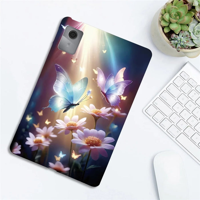 For Lenovo Tab K11 Gen 2 / Idea Tab / Xiaoxin Pad 11 2025 Case Pattern Printing Slim Soft TPU Tablet Cover - Butterfly Floral - 4