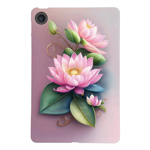 For Lenovo Tab 10.1 (2025) TB311XU  /  Zhaoyang K10C Case Pattern Printing Slim Soft TPU Tablet Cover - Lotus - 1