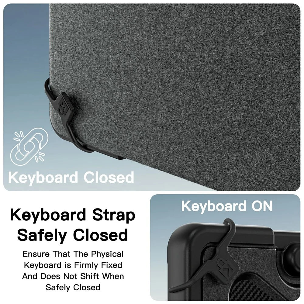 For Microsoft Surface Pro 12inch Case Silicone + PC Tablet Cover with Rotating Hand Grip Kickstand - Black - 7