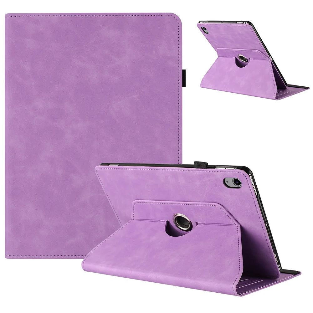 For iPad mini (2024) / (2021) Case Rotating Stand Solid Color PU Leather Tablet Cover - Light Purple - 1