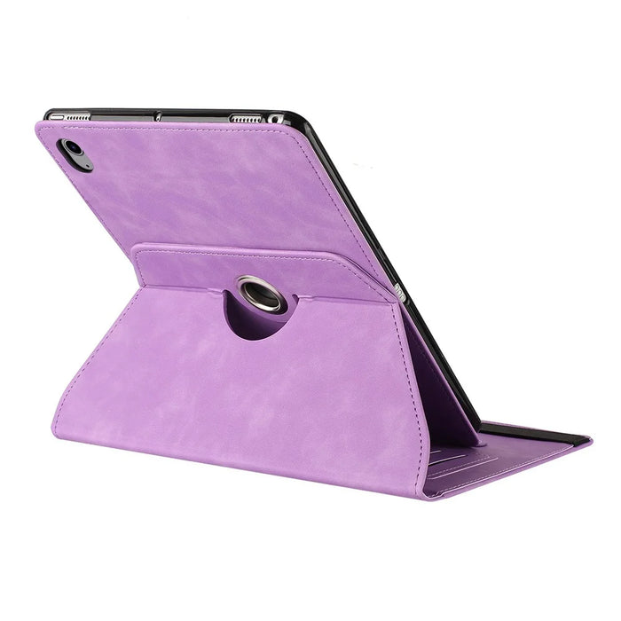 For iPad mini (2024) / (2021) Case Rotating Stand Solid Color PU Leather Tablet Cover - Light Purple - 5