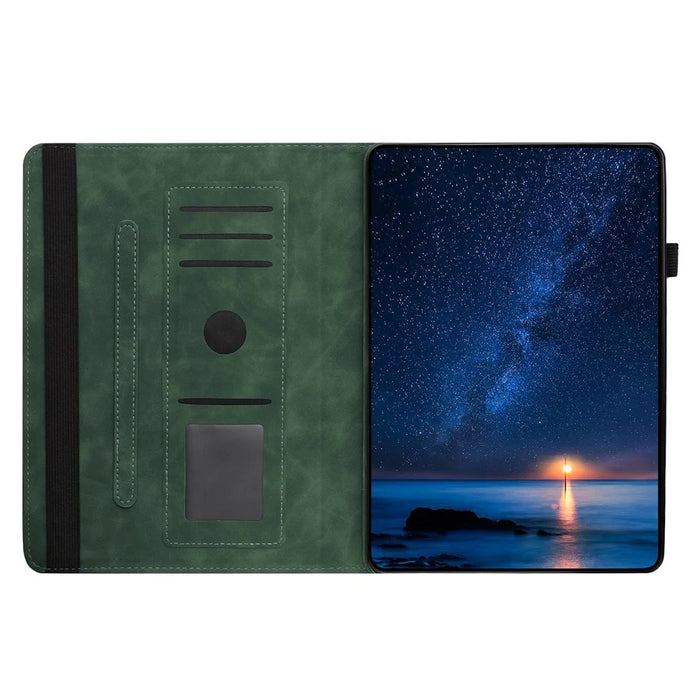 Tablet Case for iPad 9.7-inch (2018) / (2017) / iPad Air 2 / Air (2013) Rotating Stand Solid Color PU Leather Cover - Green - 2