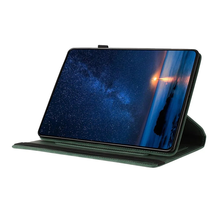 Tablet Case for iPad 9.7-inch (2018) / (2017) / iPad Air 2 / Air (2013) Rotating Stand Solid Color PU Leather Cover - Green - 3