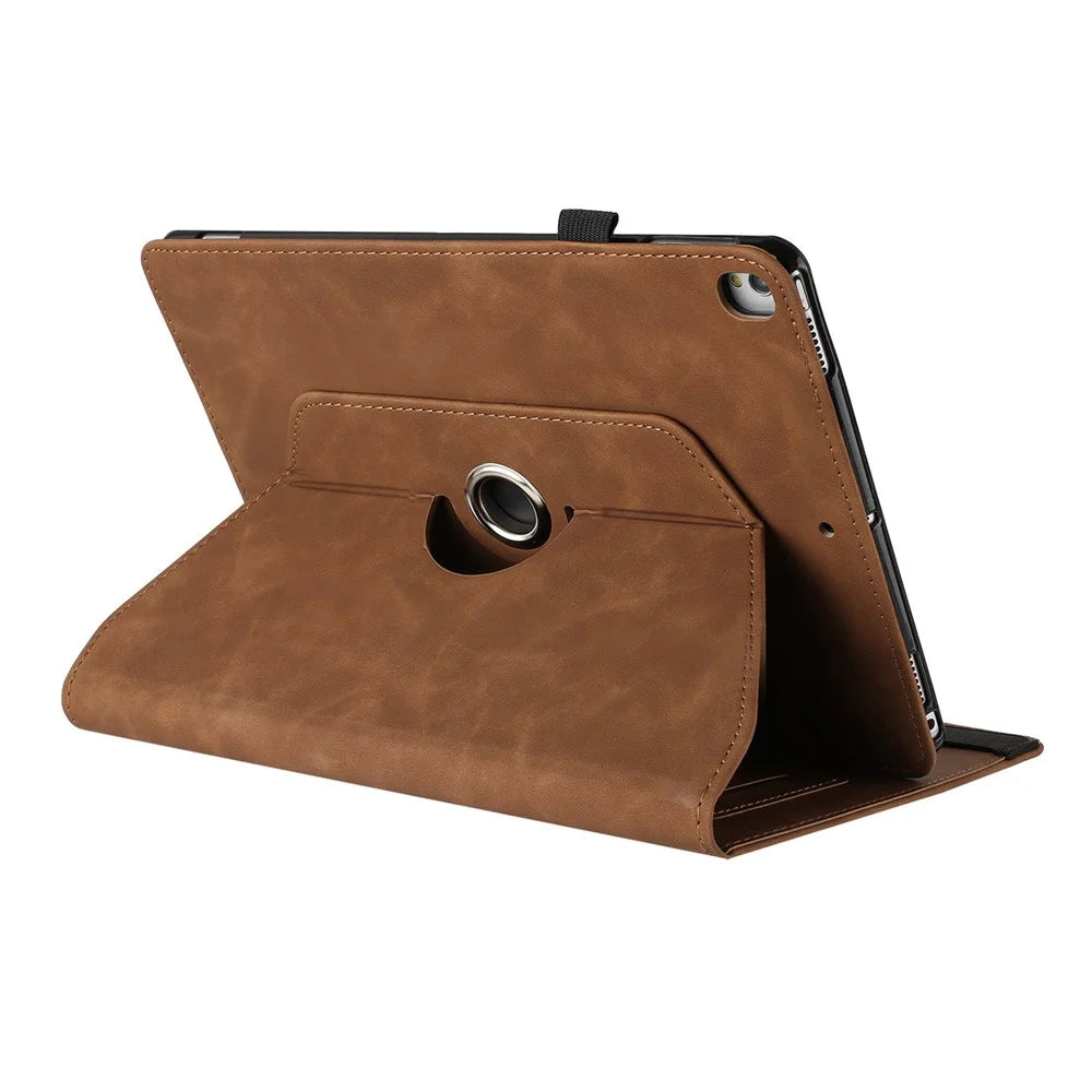 Tablet Case for iPad 10.2 (2020) / (2019) / iPad Air 10.5 inch (2019) / Pro 10.5-inch (2017) Rotating Stand Solid Color PU Leather Cover - Brown - 4