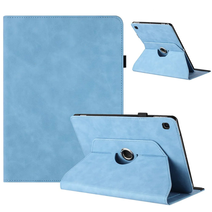 Tablet Case for Samsung Galaxy Tab S6 Lite (2024)  /  (2022)  /  (2020) Rotating Stand Solid Color PU Leather Cover - Sky Blue - 1