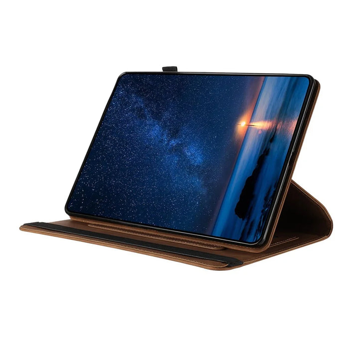 For Samsung Galaxy Tab A11+ / A9+ Case Rotating Stand Solid Color PU Leather Tablet Cover - Brown - 3