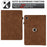 For Samsung Galaxy Tab A11+ / A9+ Case Rotating Stand Solid Color PU Leather Tablet Cover - Brown - 7