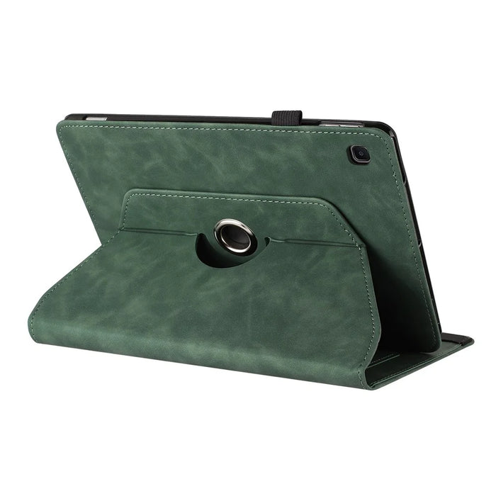 Tablet Case for Samsung Galaxy Tab A7 10.4 (2020) T500 T505 Rotating Stand Solid Color PU Leather Cover - Green - 4