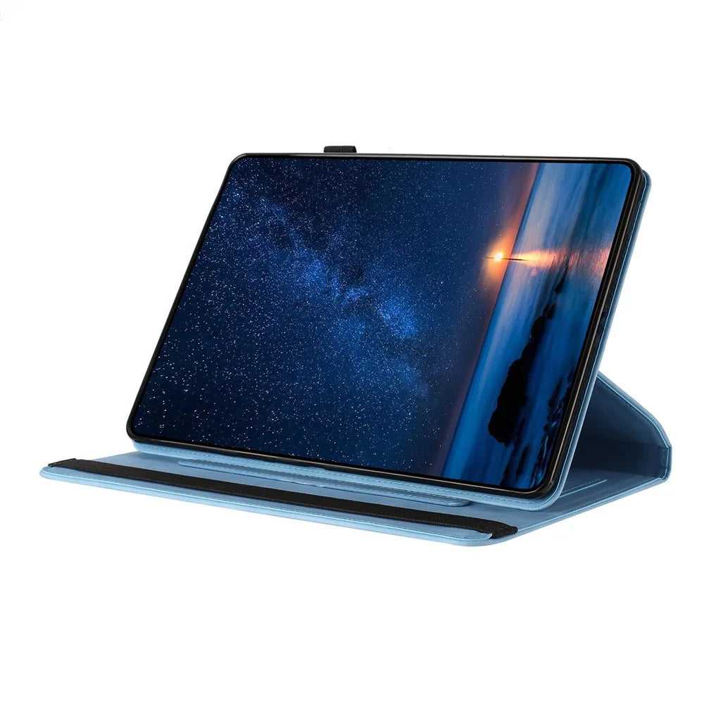 Tablet Case For Samsung Galaxy Tab S10+ / S9+ / S9 FE+ Rotating Stand Solid Color PU Leather Cover - Sky Blue - 3