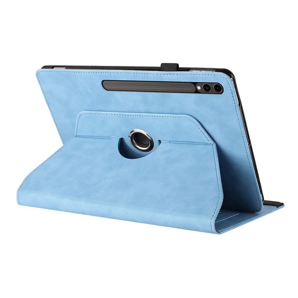 Tablet Case For Samsung Galaxy Tab S10+ / S9+ / S9 FE+ Rotating Stand Solid Color PU Leather Cover - Sky Blue - 4