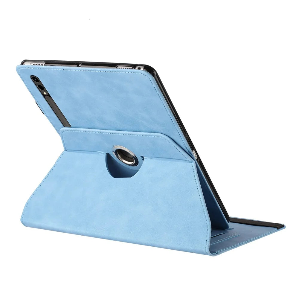 Tablet Case For Samsung Galaxy Tab S10+ / S9+ / S9 FE+ Rotating Stand Solid Color PU Leather Cover - Sky Blue - 5