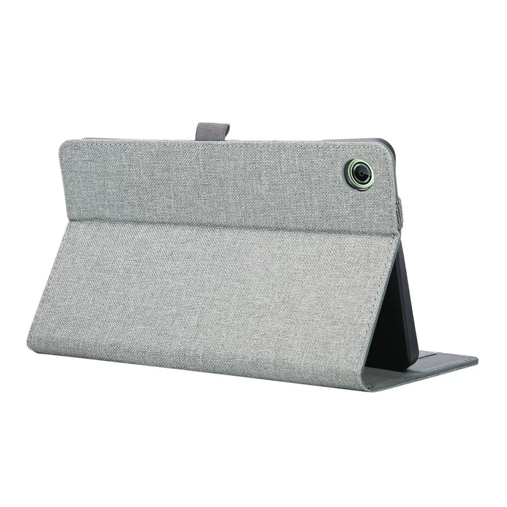 For Lenovo Tab K9 / Tab One Case with Stand Card Holder Cloth Texture Leather Tablet Cover - Grey - 4