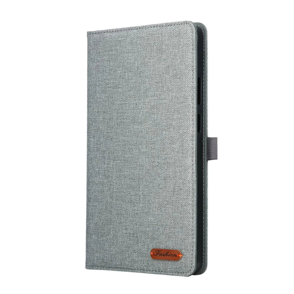 For Lenovo Tab K9 / Tab One Case with Stand Card Holder Cloth Texture Leather Tablet Cover - Grey - 6