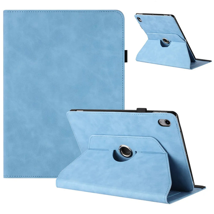 Tablet Case For iPad Air 11 (2026) / (2025) / (2024) / Air (2022) / (2020) Rotating Stand Solid Color PU Leather Cover - Sky Blue - 1