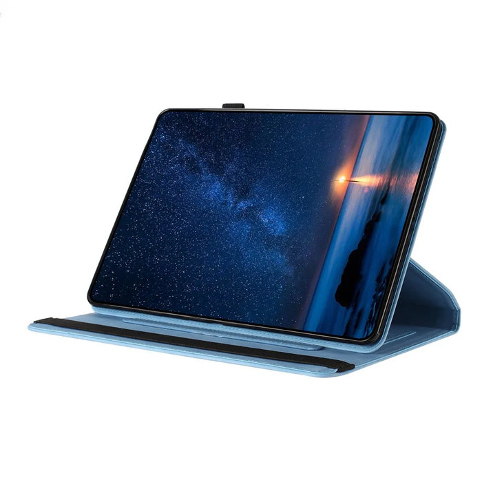 Tablet Case For iPad Air 11 (2026) / (2025) / (2024) / Air (2022) / (2020) Rotating Stand Solid Color PU Leather Cover - Sky Blue - 3