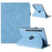 Tablet Case For Samsung Galaxy Tab S10 FE  /  S9 FE  /  S9 Rotating Stand Solid Color PU Leather Cover - Sky Blue - 1