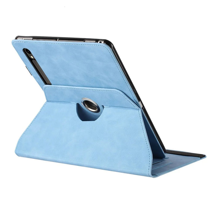 Tablet Case For Samsung Galaxy Tab S10 FE  /  S9 FE  /  S9 Rotating Stand Solid Color PU Leather Cover - Sky Blue - 5