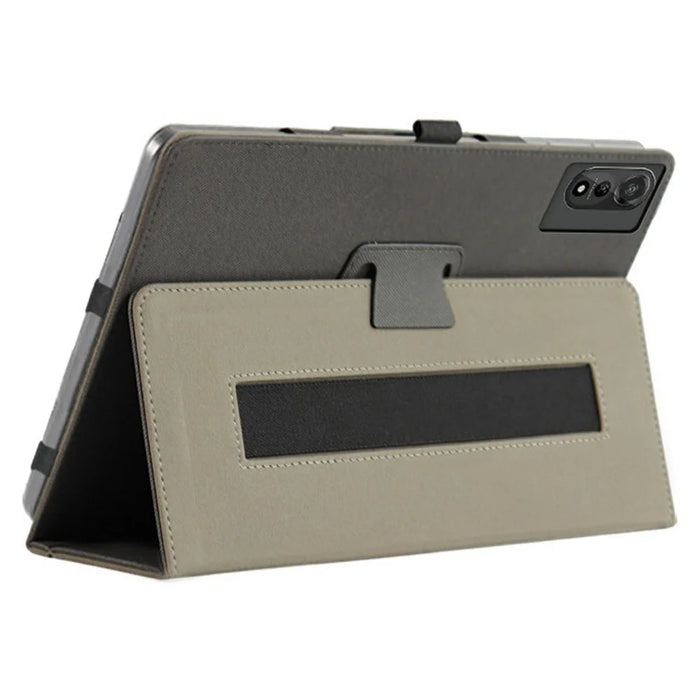 For Blackview Mega 2 Tablet Case Skin-touch PU Leather Cover with Folding Stand - Black - 3