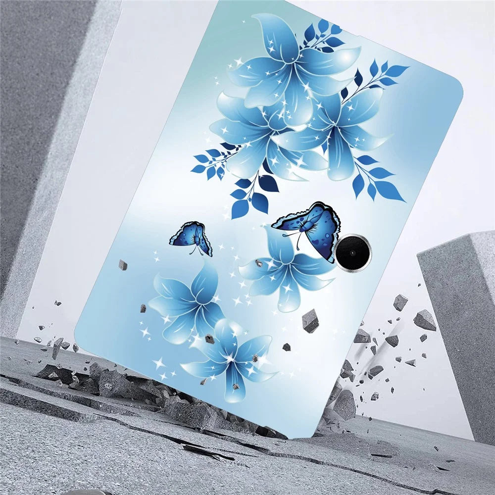 For OnePlus Pad Lite  /  Oppo Pad SE Case Pattern Printing Slim Soft TPU Tablet Cover - Blue Butterfly - 3