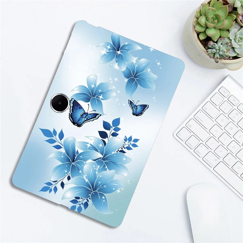 For OnePlus Pad Lite  /  Oppo Pad SE Case Pattern Printing Slim Soft TPU Tablet Cover - Blue Butterfly - 4