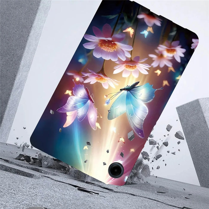 For Samsung Galaxy Tab A11 / A9 Case Pattern Printing Slim Soft TPU Tablet Cover - Butterfly Floral - 3
