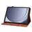 For Samsung Galaxy Tab A11 / A9 Case Lily Flower Imprint Card Slots Leather Tablet Cover - Brown - 3