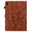 For Samsung Galaxy Tab A11 / A9 Case Lily Flower Imprint Card Slots Leather Tablet Cover - Brown - 5