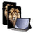 For Samsung Galaxy Tab A11 / A9 Leather Case Pattern Printed Stand Tablet Cover with Card Slots - Lion Head - 1